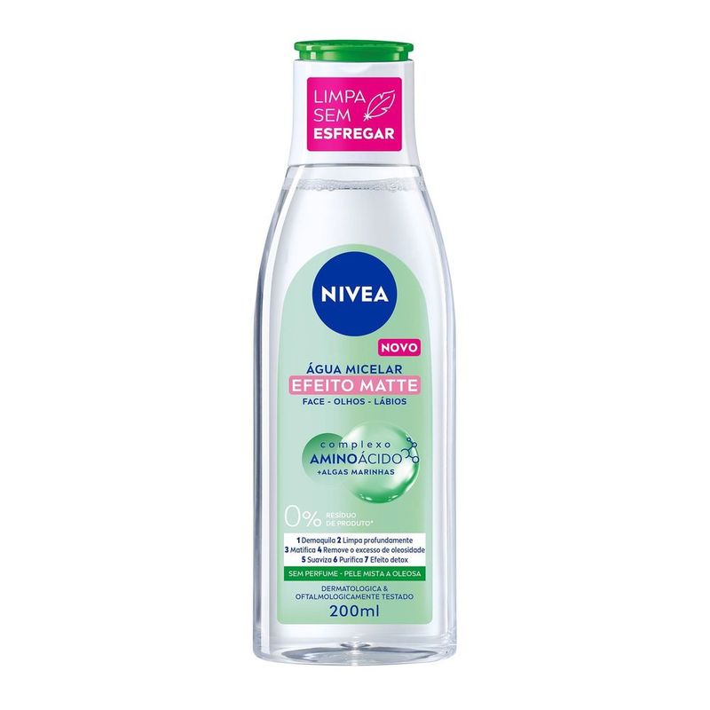 NIVEA Água Micelar Solução de Limpeza 7 em 1 Efeito Matte 200ml