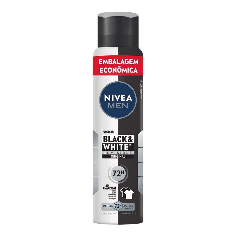 NIVEA MEN Desodorante Aerossol Black & White Invisible Original 200ml