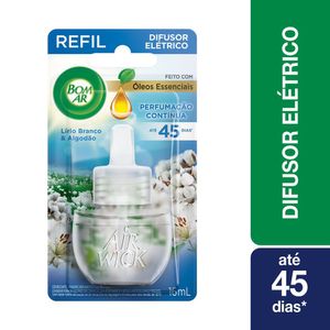 Difusor Elétrico Bom Ar Lirio Branco e Algodão Refil 16ml