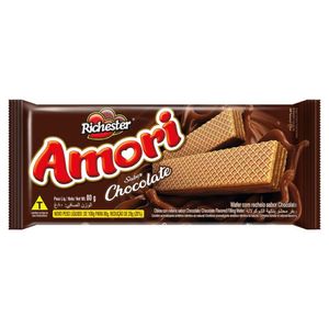 Biscoito Wafer Recheio Chocolate Richester Amori 80g