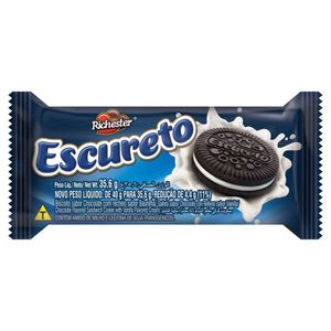 Biscoito Chocolate Recheio Baunilha Richester Escureto 35,6g