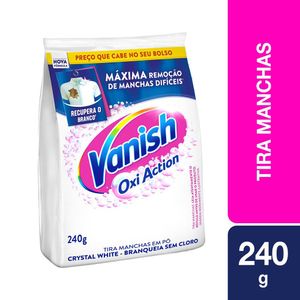 Tira Manchas Vanish em Pó Crystal White Oxi Action para roupas brancas Refil Econômico 240g