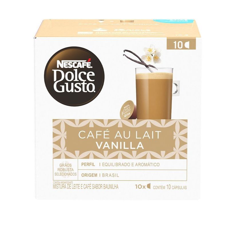 Café em Cápsula NESCAFE DOLCE GUSTO Cafe Au Lait Baunilha 10 Cápsulas 110g