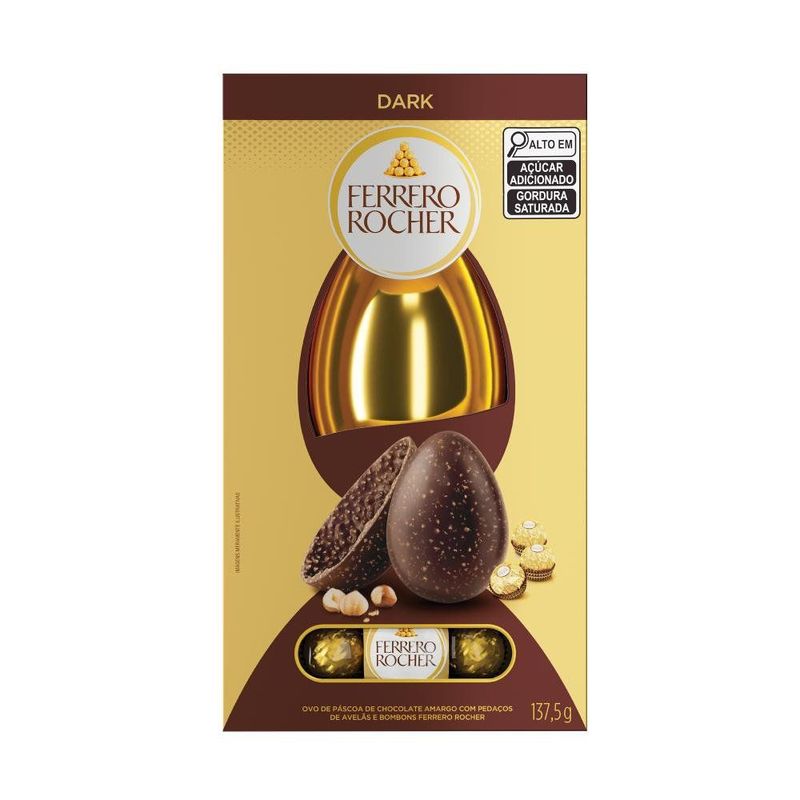 Ovo de Páscoa Ferrero Rocher Dark Caixa 137,5g