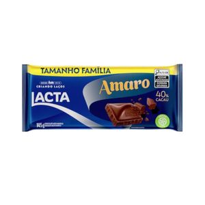 Chocolate Meio Amargo Lacta com 40% Cacau Amaro Pacote 145g