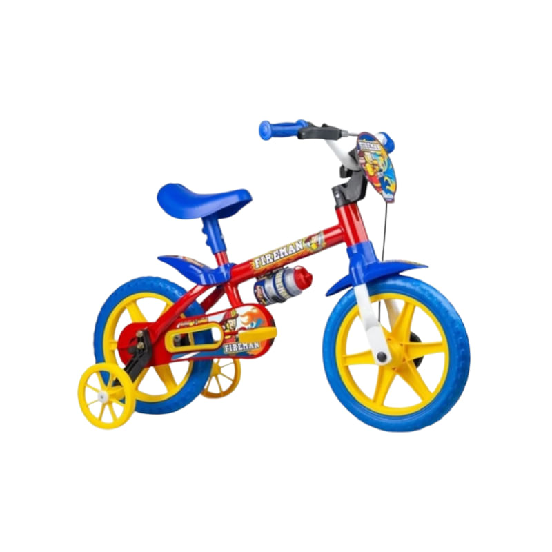 Bicicleta Infantil CAIRU Masculina Water Man Vermelha e Azul Aro 12