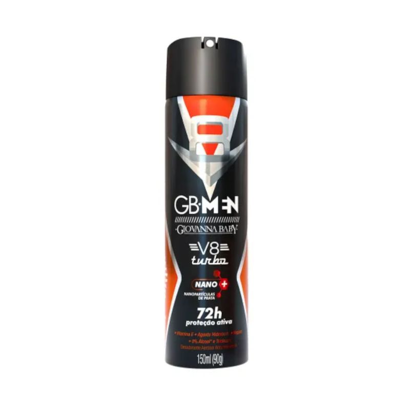 Desodorante Aerosol Giovanna Baby Men V8 Turbo Embalagem 150ml