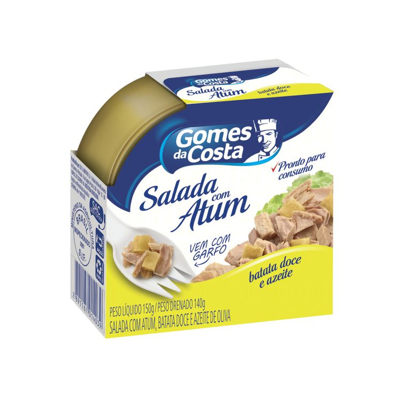 Salada com Atum, Batata Doce e Azeite de Oliva Gomes da Costa Caixa 150g