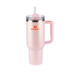 Copo Térmico Stanley com Canudo Cor Rosé Petal 1,18L