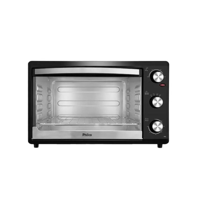 Forno Elétrico PHILCO Timer e Grelha Deslizante Preto 127V