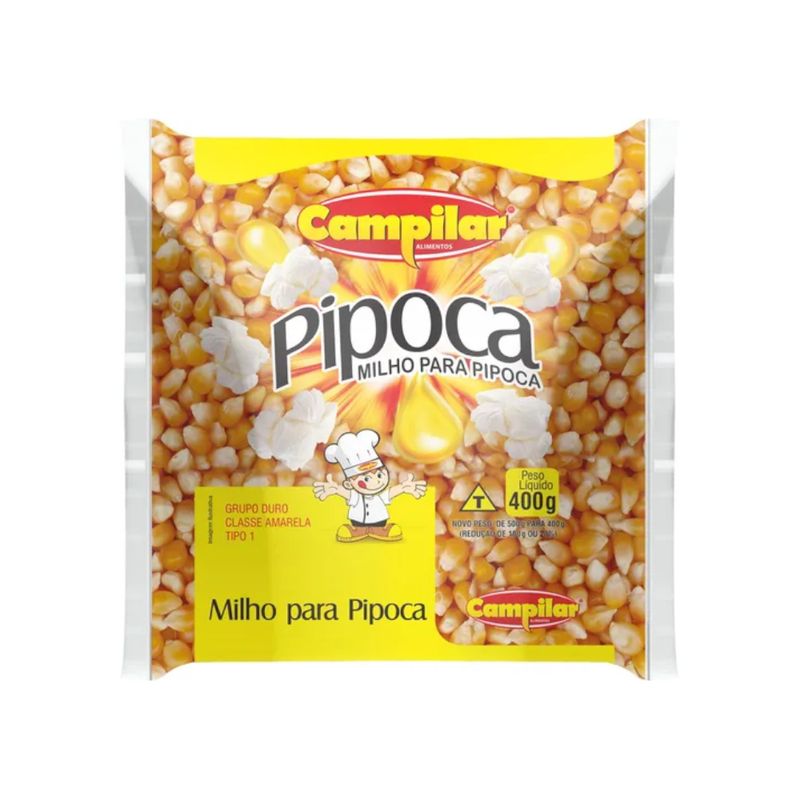 Milho Pipoca CAMPILAR Tradicional Pacote 400g