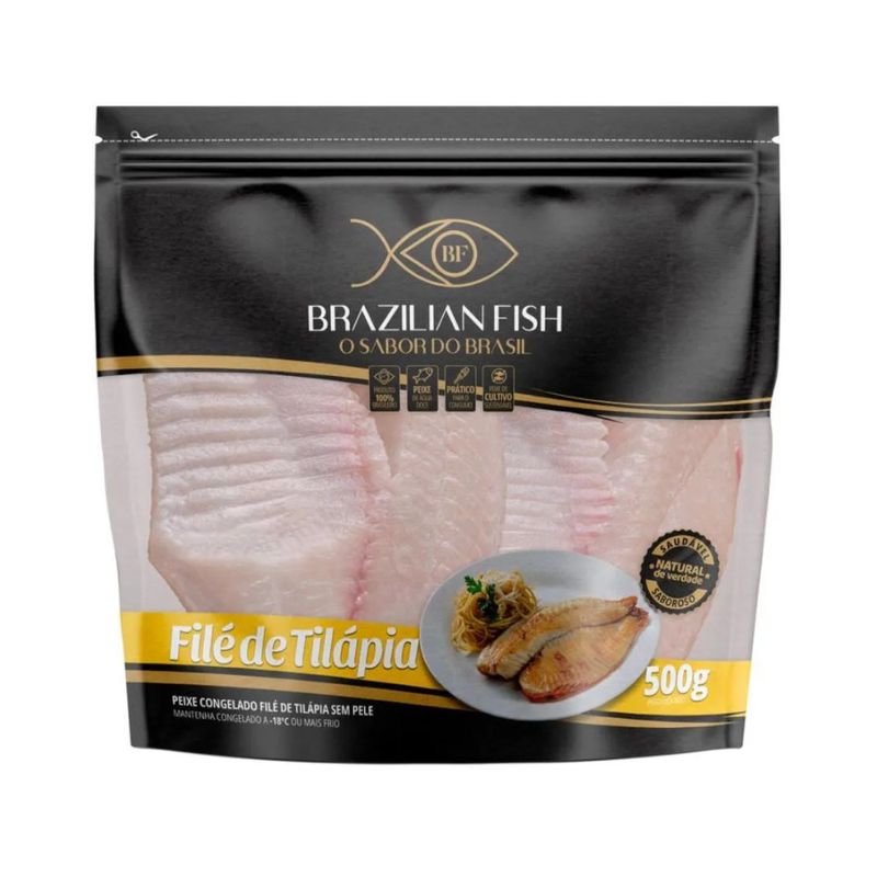 Filé de Tilápia Brazilian Fish Sem Pele Embalagem 500g