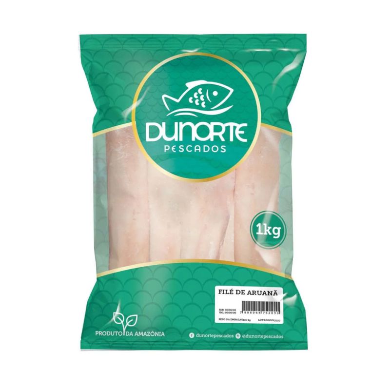 Filé de Aruanã Congelado Dunorte Pescados Embalagem 1kg