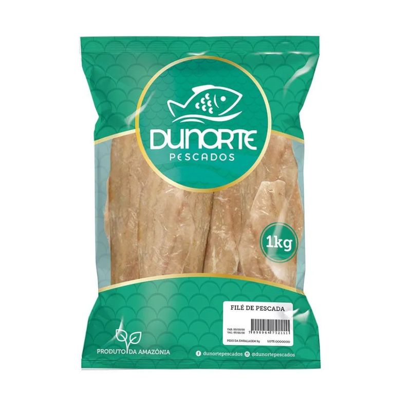 File de Pescada Congelado Dunorte Pescados Embalagem 1kg