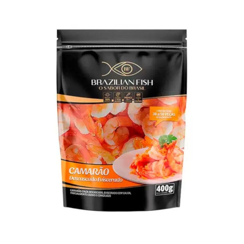 Camarão Descascado 30/50 Brazilian Fish Embalagem 400g