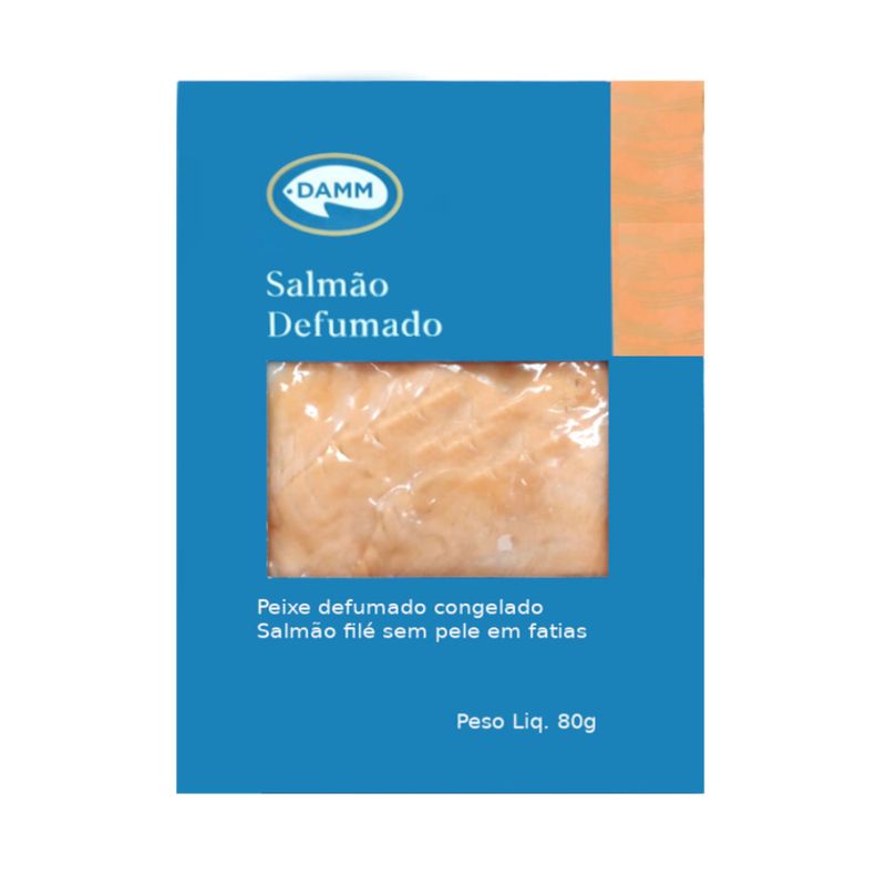 Salmão Fatiado e Defumado DAMM Congelado Embalagem 80g