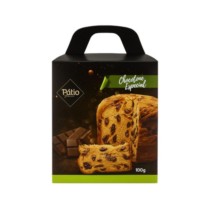 Mini Panetone Especial Pátio Gourmet Sabor Chocolate Caixa 100g