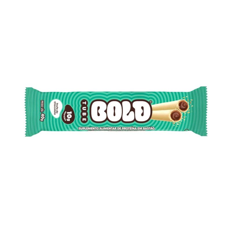Barra de Proteína Bold Tube Sabor Trufa de Chocolate Embalagem 40g