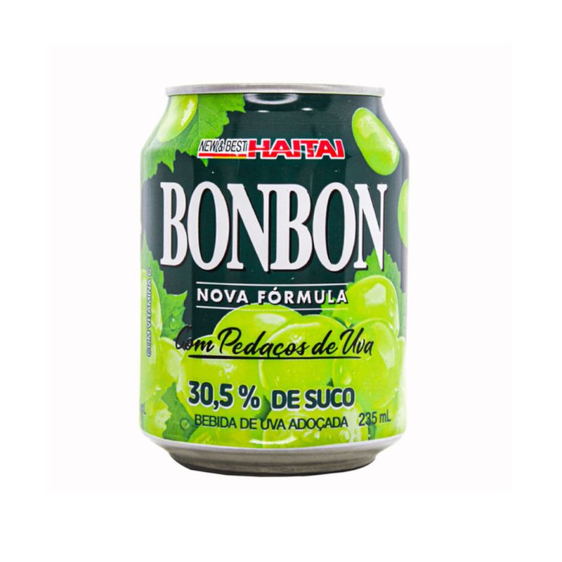 Suco de Uva Verde BON BON com Pedaços de Fruta Lata 238ml