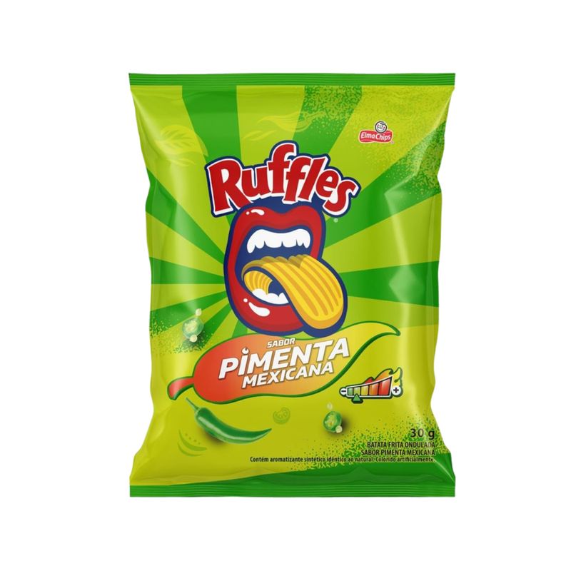 Batata Frita Ondulada RUFFLES Elma Chips Pimenta Mexicana Pacote 30g