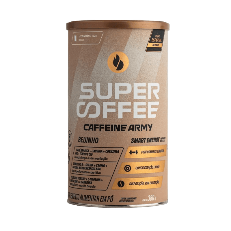 Suplemento Alimentar em Pó SuperCoffee Caffeine Army Sabor Beijinho Lata 380g