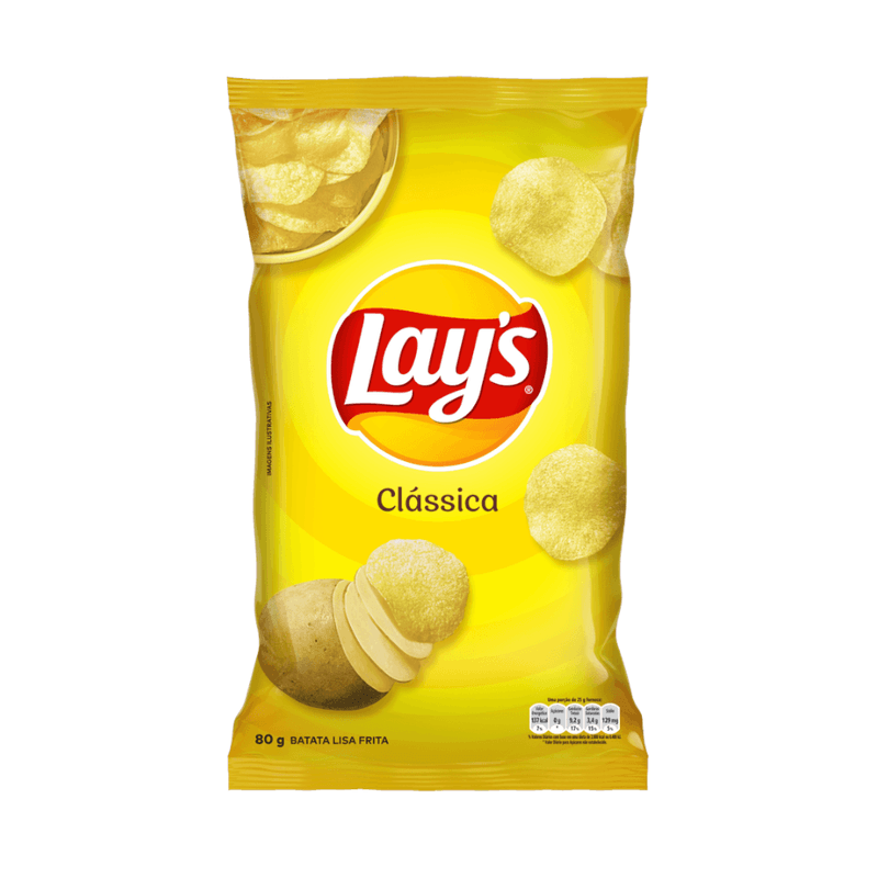 Batata Lisa Frita Elma Chips Lays Clássica Embalagem 70g