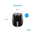 Fritadeira Eletrica Air Fryer ELGIN Space Fryer Preta 5L 127V